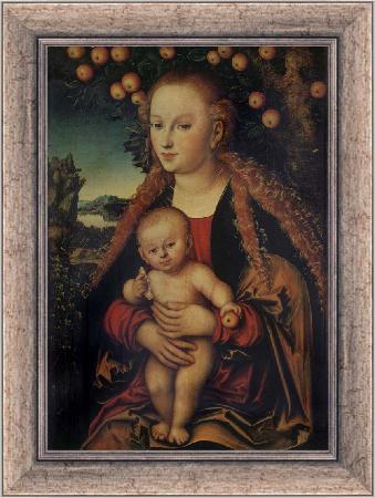 framed  Lucas Cranach the Elder THe Virgin and Child under the Apple-tree, Ta3071-1